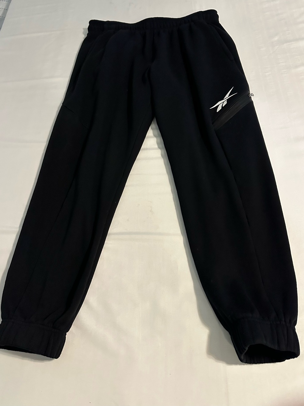 Reebok Men’s Black Jogger Sweatpants with Side Zip